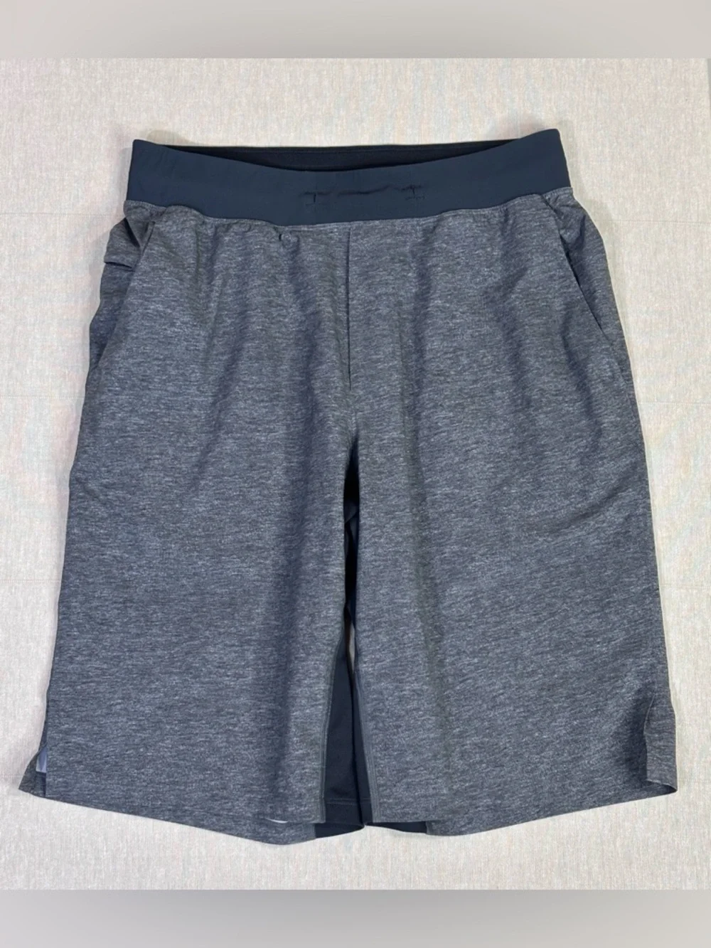Lululemon Lined Training Shorts Gray Stretch Athletic Performance Size S